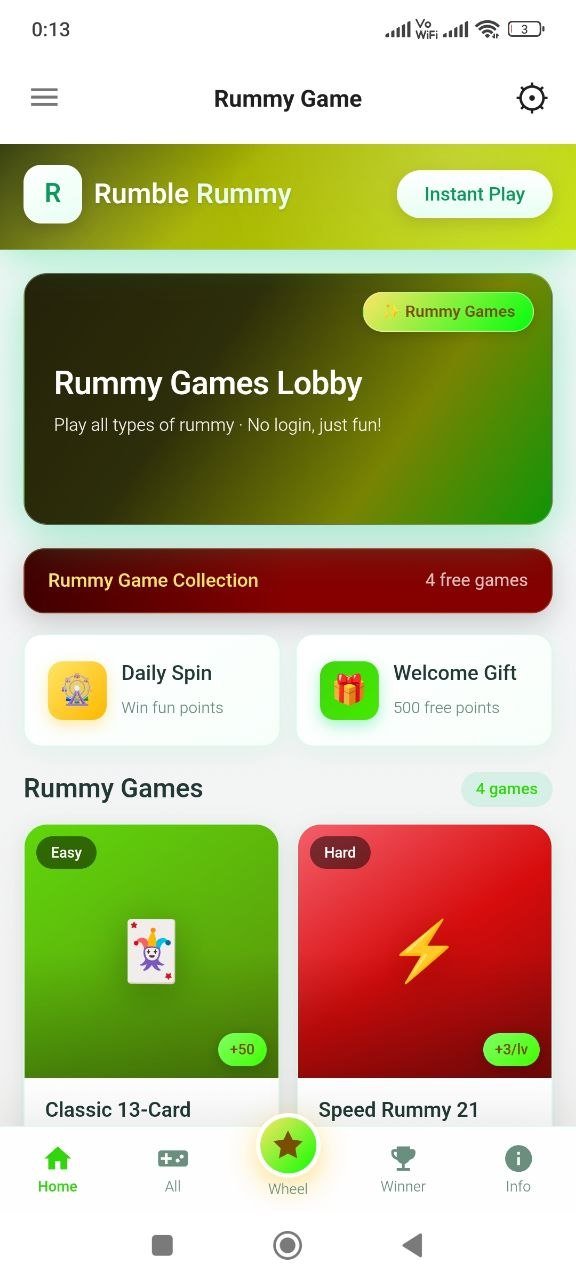 Rumble Rummy game screenshot